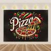 Pizza Hamburger Backdrop Supplies Quick Food Kid Birthday Party Decoration Cola French Fries Background Banner Photography Prop
