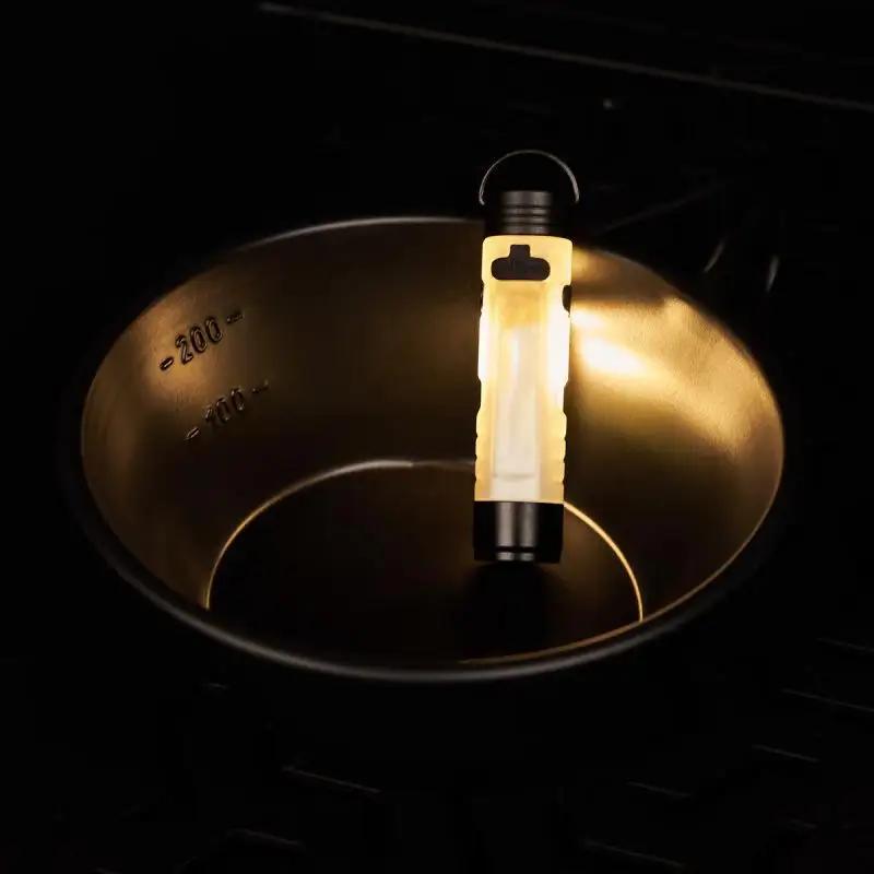 1PC Pocket Mini Flashlight With Key Clip, LED Ambient Light, Long Battery Life, For Outdoor, Emergency And Disaster Relief Use