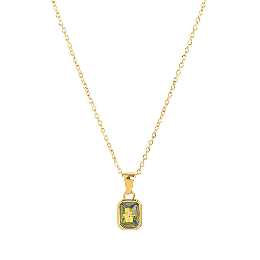 Titanium Steel High Color Retention Polaris Birthstone Necklace 12 Birthday Crystal Star Clavicle Pendant Necklace