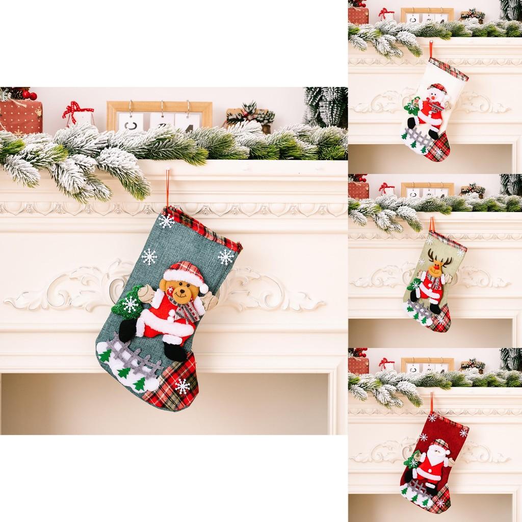 Extra Large Cartoon Christmas Socks Adorable Holiday Gift Bags For Tree Decorations