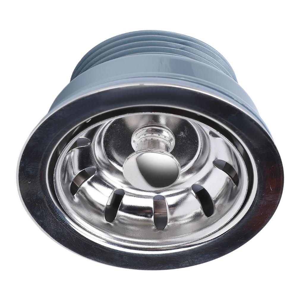 Sink Drain Assembly Mirror Polished RV Stainless Steel Kitchen Drain with Strainer Stopper for Sink with 52mm Opening