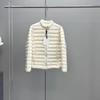 2025 Women's Lightweight Warm White Duck Down Jacket - Autumn/Winter Fashion Casual with Ribbed Stand-Up Collar