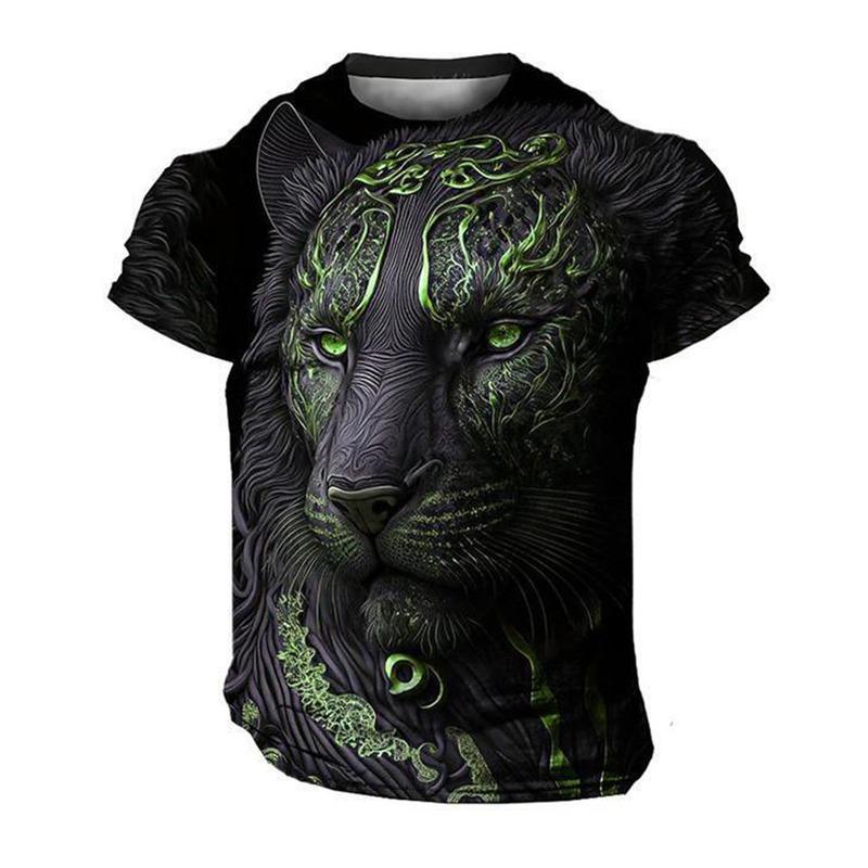 Men's Bold Tiger 3D Printed T-shirt Breathable Polyester Comfortable Short Sleeve Crew Collar Casual and Street Style