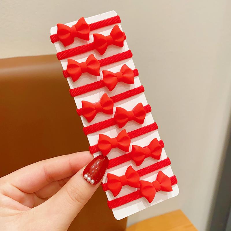Милые красные новогодние детские резинки для волос - Праздничные эластичные резинки, не повреждающие волосы, для девочек