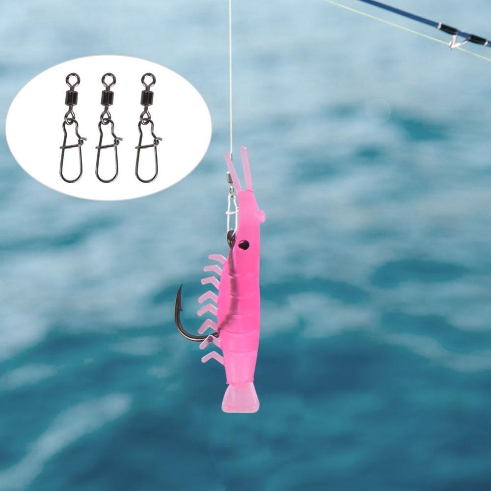 60PCS Soft Shrimp Bait Set with Hook Connector Lures Shrimp Bass Fishing Lures Kit  Sea Fishing
