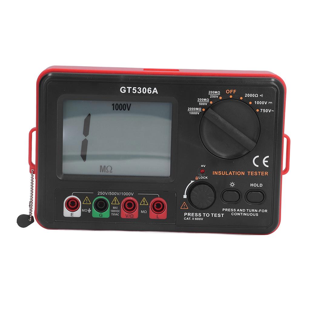 GT5306A Insulation Resistance Tester Digital Megohm Meter 250V 500V 1000V Earth Resistance Meter