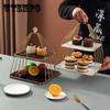 Многослойная мраморная тарелка с фруктами для гостиной, вечеринки, десертная тарелка, чаши для конфет, скандинавская железная полка, стеллаж, декор стола, тарелка с фруктами, корзина для закусок, поднос