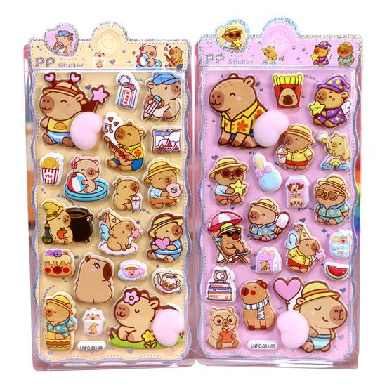 3D Пухлые Наклейки Панда Кролик Медведь Животное Сквиши Наклейки для Детей Милые Наклейки Пузырьки для Поделок Декор для Чехла Телефона