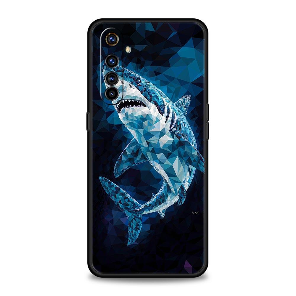 Чехол с узором "Акулы на море" Для Realme C67 C63 C55 C53 C35 C25 C21 GT 2 3 5 6 10 11 12 13 Pro Plus 5G Мягкий ТПУ Чехол для телефона Capas