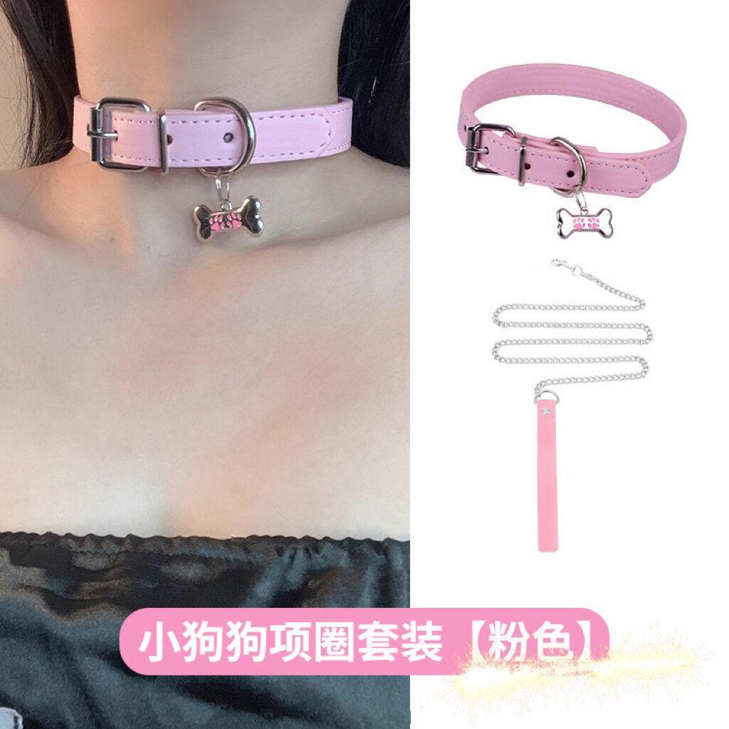 Черный Белый Собака Кость Y2K Hottie Милый Крутой Ошейник Чокер Шея Цепь Ошейник Ключица Цепь Ожерелье Женский Крутой