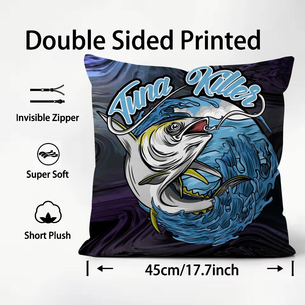 Popular Gear Brand BBerkleys Cushion Cover Plush Fabric Soft DoubleSided Printed Sofa Warm Winter Home Child Gift Pillow Case