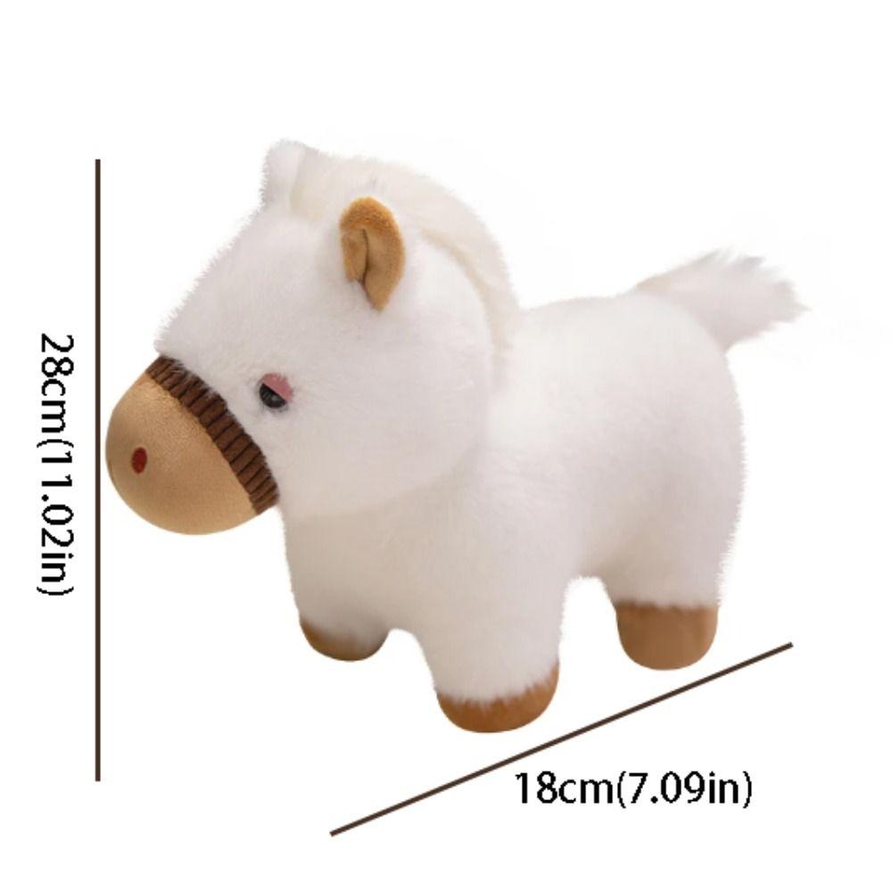 Simulation Design Horse Doll Soft Fluffy Pony Figure New Stuffed Animal  Mascot Doll