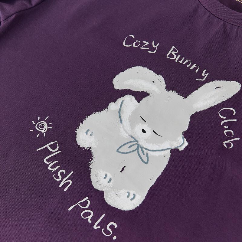 Deesha Girls' Bunny Print Short Sleeve T-Shirt