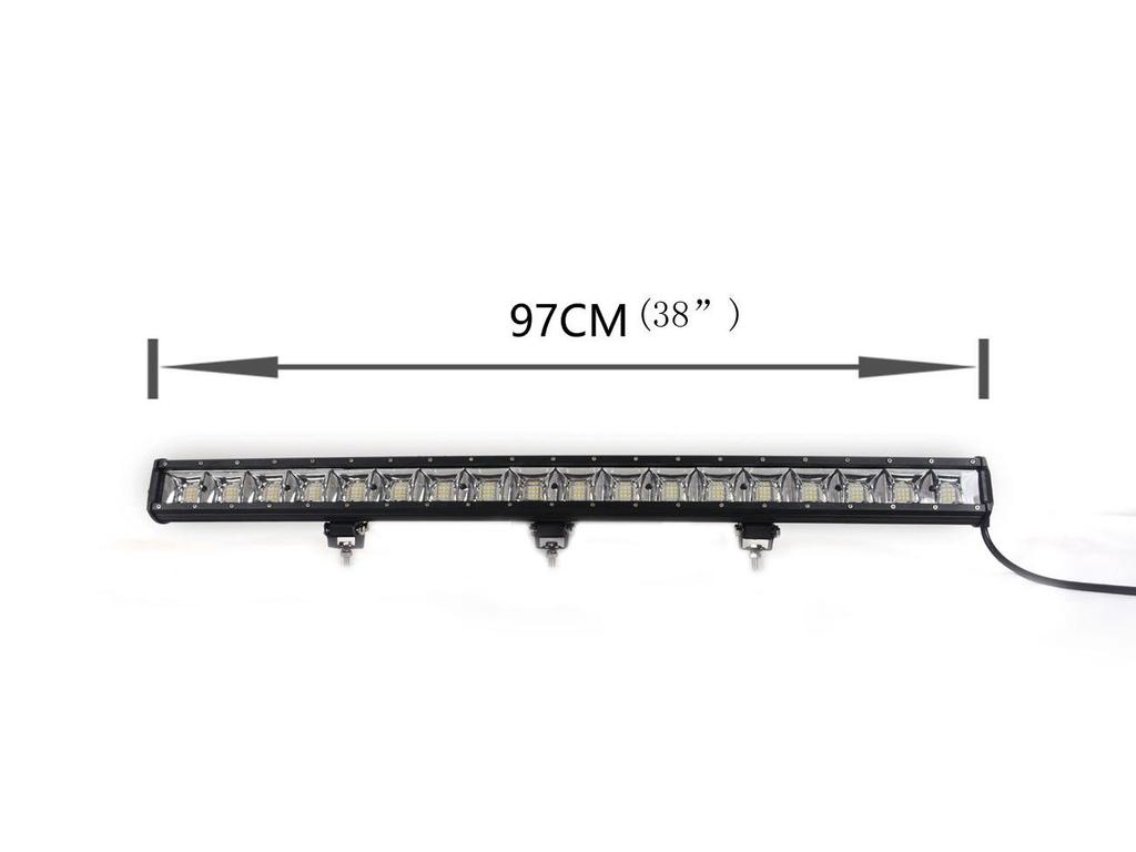 54W Single Row LED Flood Light Bar with Double Holes