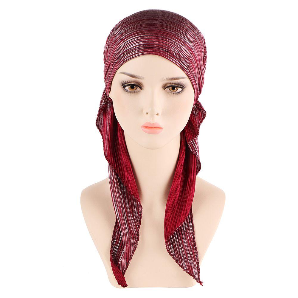 Head Cover Women Headwrap Headscarf Turban Muslim Hijab Cancer Chemo Cap Pre-Tied Bonnet Beanie Cap
