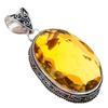 Citrine Gemstone Handmade 925 Sterling Silver Jewelry Pendant 2.17" AH-845