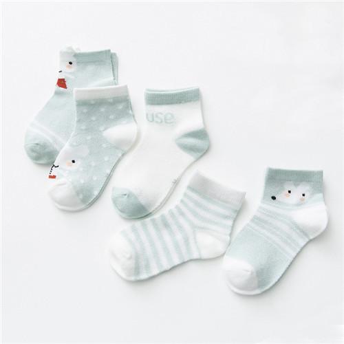 5 Pairs/Lot 0-2Yrs Baby Socks Summer Mesh Cotton Cartoon Animal Kids Socks Girls Cute Newborn Boy Toddler Socks Baby Accessories