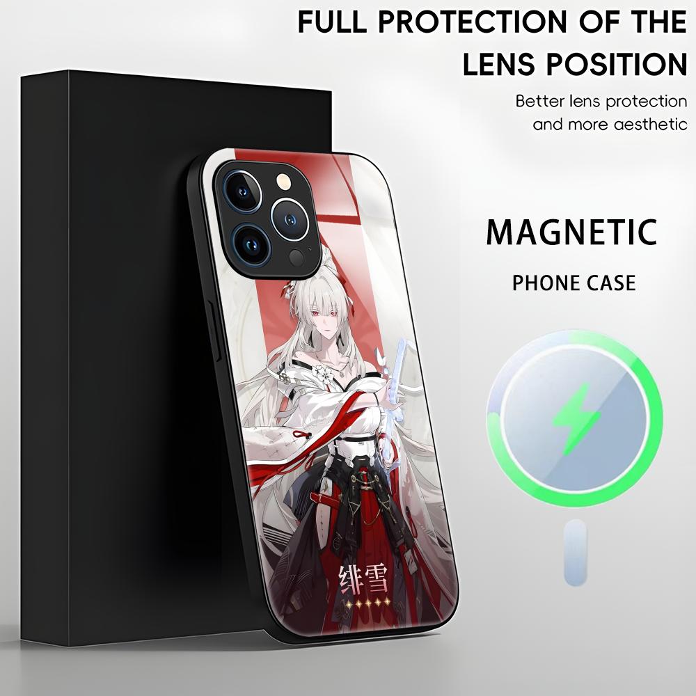 Чехол для телефона Wuthering Waves Hiyuki для iPhone 17 16 15 14 13 12 11 X XR XS 8 Plus Mini Pro Max Стеклянный Магнитный Чехол