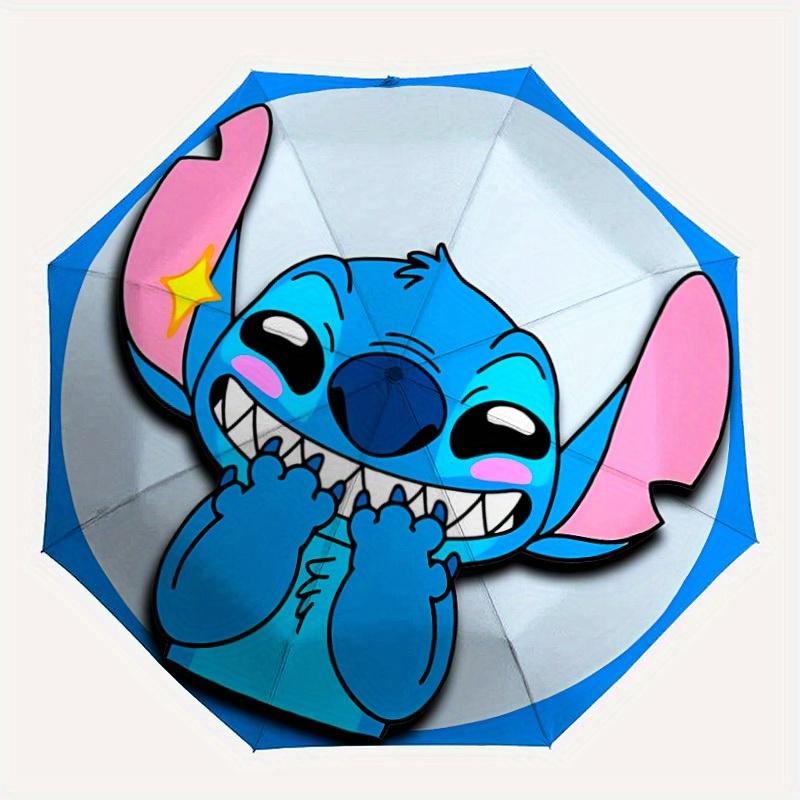 1pc Stitch Design Automatic Opening/Closing Folding Umbrella with 8 Iron Ribs, Portable Sunshade for Men and Women yy250731120