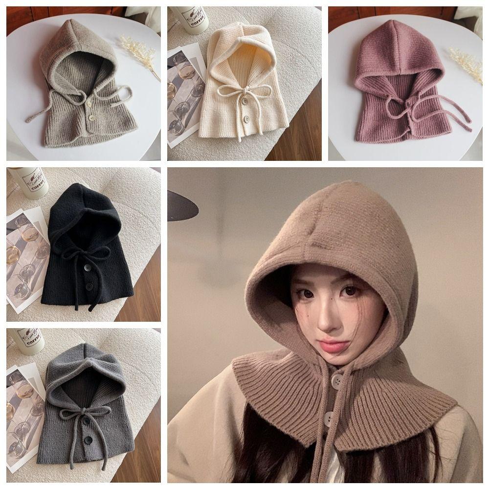 Scarves Balaclava Hat Beanie Hat Knitted Scarf Cute Winter Cap  Outdoor
