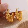 Creative Special-Shaped Petal Fold Earrings Stainless Steel Material Suitable For Women'S Gold Pierced Earrings Party Jewelry