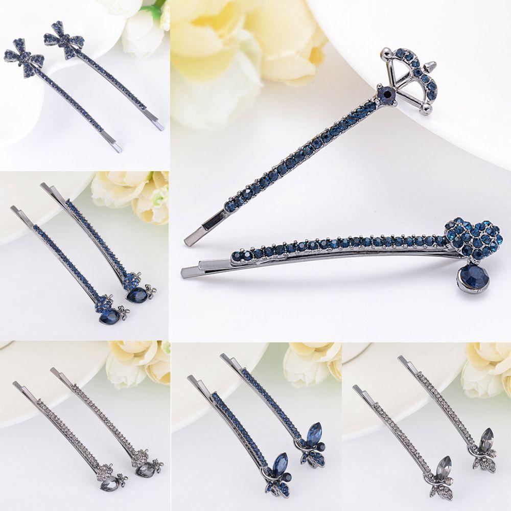 Accessories Women Girls Barrette Hairpin Bling Headwear Edge Clamp Crystal Rhinestone Hair Clip