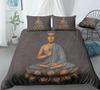 3D Buddha Bedding Set Exotic Quilt Cover Pillow Case 2/3 Pieces EU220 * 240 Extra Large Size Soft Zippered Bedroom Decoration