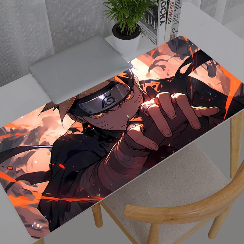 Large Mouse Pad Naruto Carpet Laptop Pc Gamer New Max Durable Keyboard Mat XXL Mousepad Edge White Tassel Rubber Table Mat