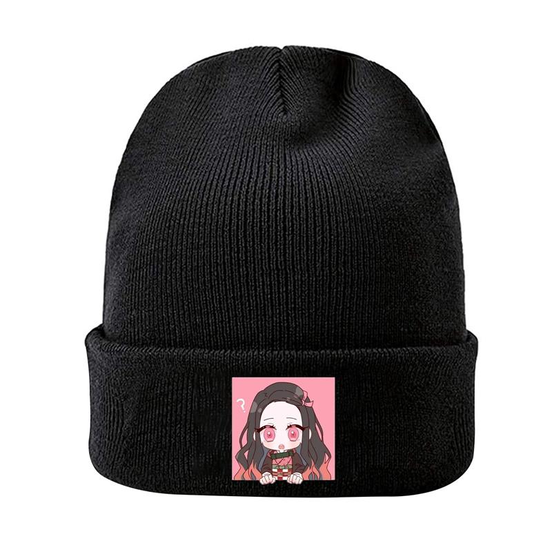 Demon Slayer Eyes Knitted Hat For Women Unisex Beanies Winter Hats Polyester Kimetsu No Yaiba Anime Manga Hip Hop Melon Cap