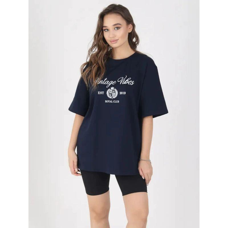 Fashion Style Fashion Print Round Neck Short Sleeve Cotton T-shirt Top Printed Letter Cotton T-shirt