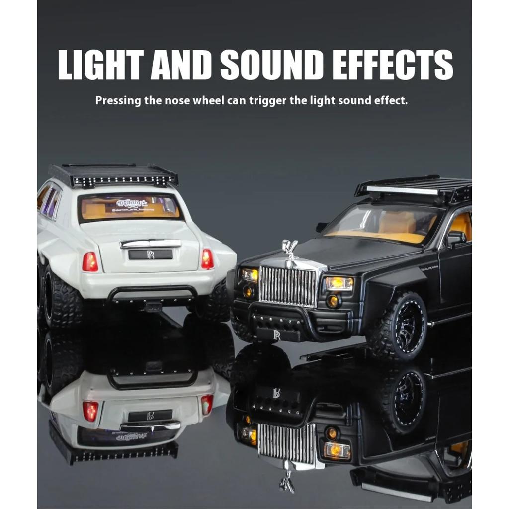 1/32 Scale Rolls Royce Phantom 6X6 Modified Alloy Diecast Metal Model Car Sound & Light Hobby Collectibles Holiday Gifts for Boyfriend