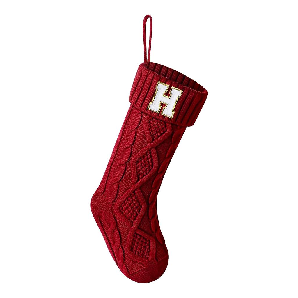 18-дюймовые рождественские чулки с инициалами - праздничные чулки для детей и семьи, рождественские украшения