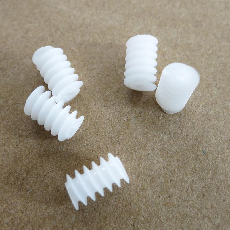 10Pcs/Lot White Right Hand Plastic 6*10 (2A) Worm Turbine 0.5 Module Reduction Gears Diy Model Parts