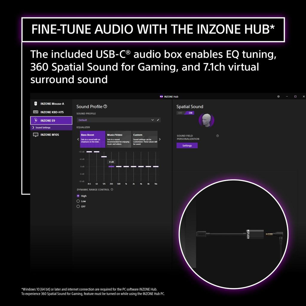 Sony INZONE E9 Wired In-Ear Monitor Gaming Earphones FPS Compatible Noise-Isolating Comfortable Fit Low-Profile Design 360 Spatial Sound Case