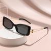 Sunglasses High-End Feeling Square Face Slimming Sun Protection Holiday Seaside Retro Hollow High-End Sunglasses 6110