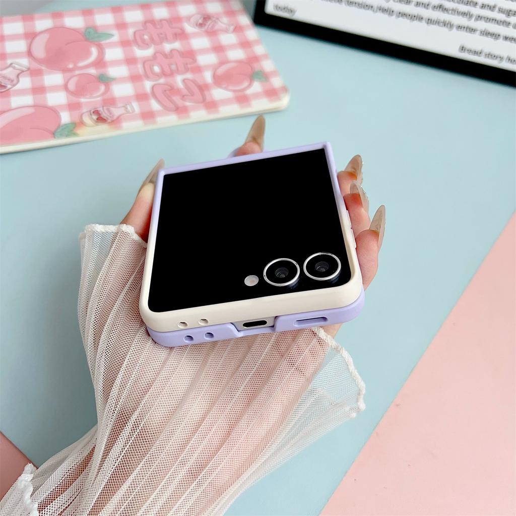 Для Samsung Galaxy Z Flip7 5G Чехол Скин Тактильный Силиконовый Кольцо ПК ТПУ Чехол для телефона с Мультяшной Наклейкой Такса