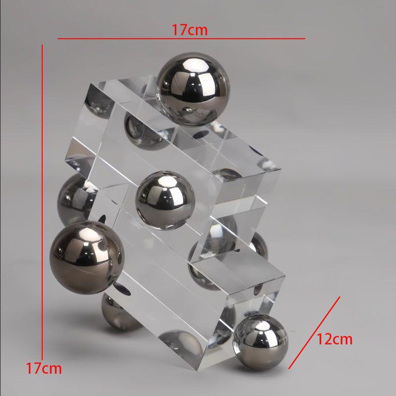 Modern Geometric Transparent Crystal Sculpture Accessories Office Desk Furnishing Decoration Home Room Table Figurines Ornaments
