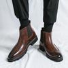 British Style Retro Men Brogues Boots Fashion Comfortable Ankle Boots For Men Shoes
