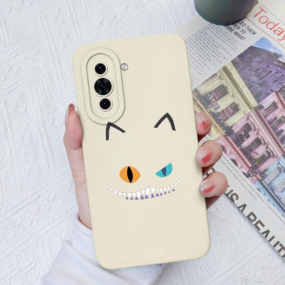 Чехол для телефона Huawei Nova 4E 5T 6 7 8 9 10 SE 11 Pro P30 P40 Lite, мягкий матовый жидкий силиконовый чехол, милый модный противоударный чехол с котом для Huawei, бампер