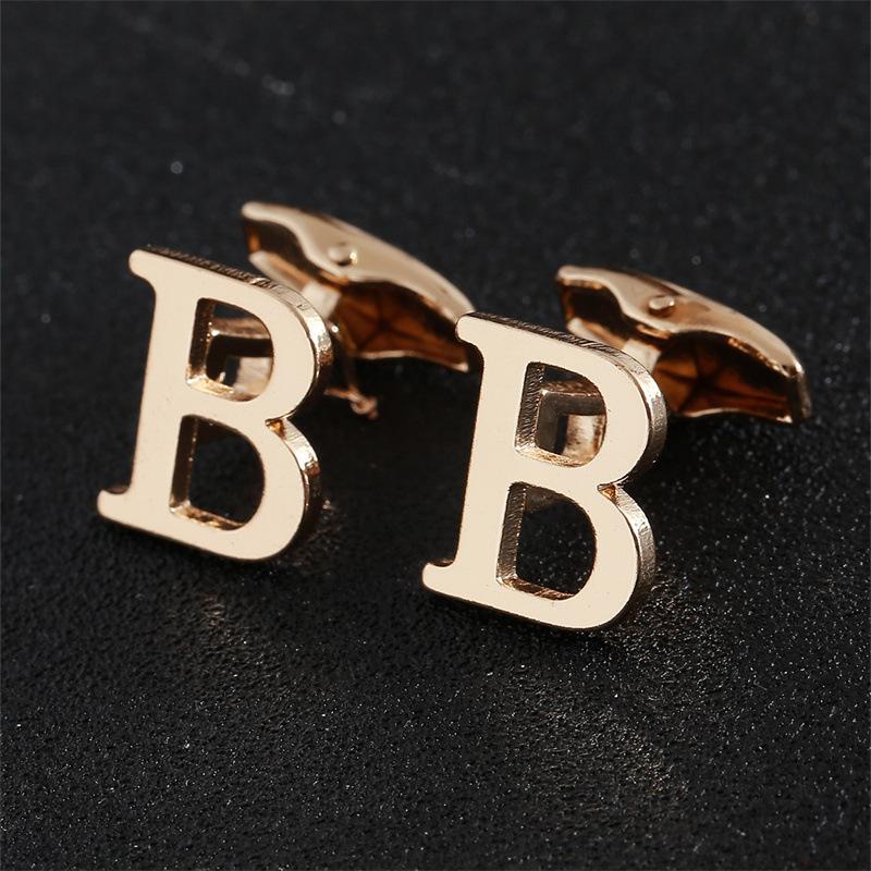 Эксклюзивные мужские запонки в виде золотых букв алфавита - Элегантный дизайн для французских рубашек