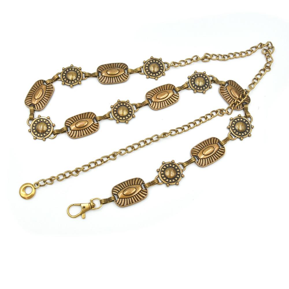 Ретро Звезда Пояс Цинковый Сплав Цинка Y2K Серебристая Поясная Цепочка Регулируемый Винтажный Золотой Цепочный Пояс Женский