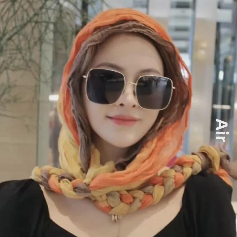 Плетеный платок для девочек, сотканный вручную - модный осенне-зимний воротник и повязка на голову