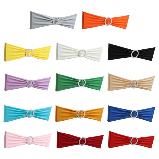 10 шт. чехлов на спинки стульев, однотонные, с круглой пряжкой, эластичные, многоразовые