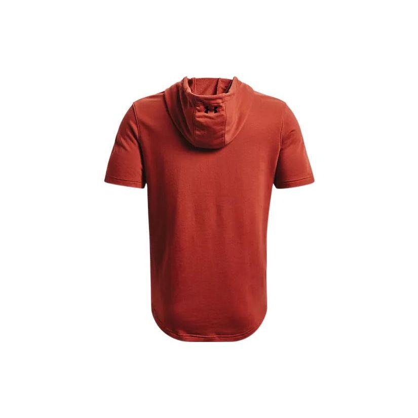 Under Armour Футболка мужская Johnson Series Terry American Vintage Printed с капюшоном и коротким рукавом, темно-красная 1370465-635