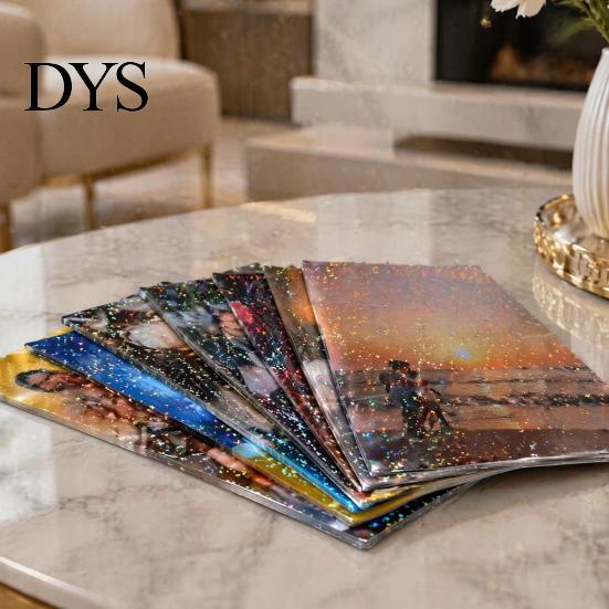Rainbow Shimmer Laminating Roll 2PCS Holographic Film, with Shimmering Effect, Waterproof Sheets Scratch-Proof Precoated for Cards And DIY Projects