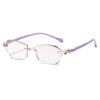 Ladies Rimless Blue Light Blocking Glasses Unisex Diamond Cutting Presbyopia Eyeglasses Finished Prescription Reading Eyewear