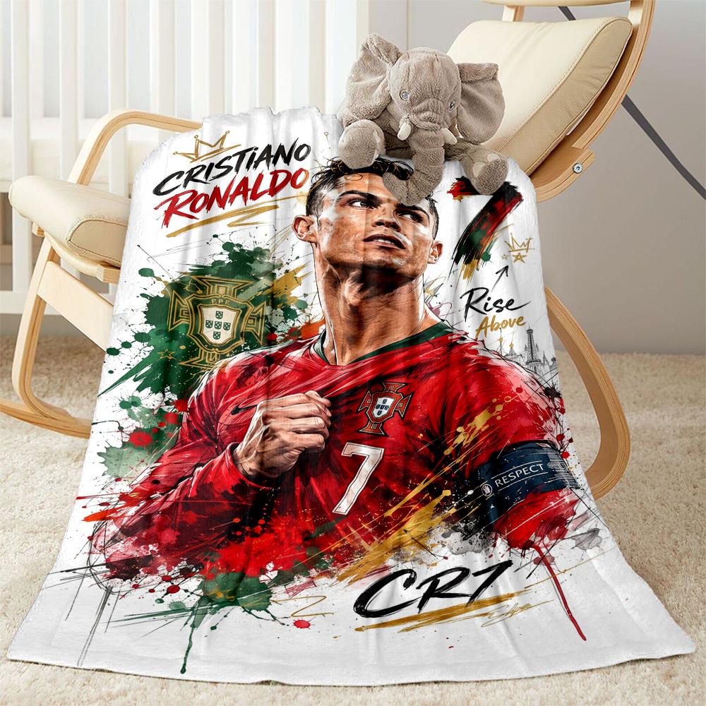 Ronaldo's Portugal Legacy Blanket Ultra-Soft Great for Office Bed Sofa All-Season Use Warmthful Decor Suitable for Gifting Relatives and Friends