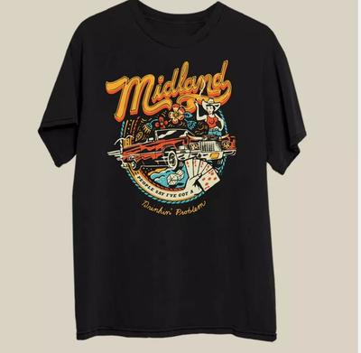 Редкая хлопковая коллекция Midland Band Подарок для фанатов S-5XL Футболка Унисекс Футболка