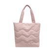 New large-capacity women's shoulder bag personalized simple wavy embroidery thread handbag trendy fashion leisure bag