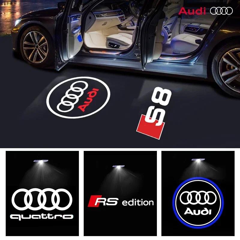 LED Car Door Light For Audi A1 A4 A6 A7 RS A5 Q3 Q5 Q7 A8 A3 TT Sline Quattro S3 A8 S4 S5 S8 Projector Lamp Door Welcome Light